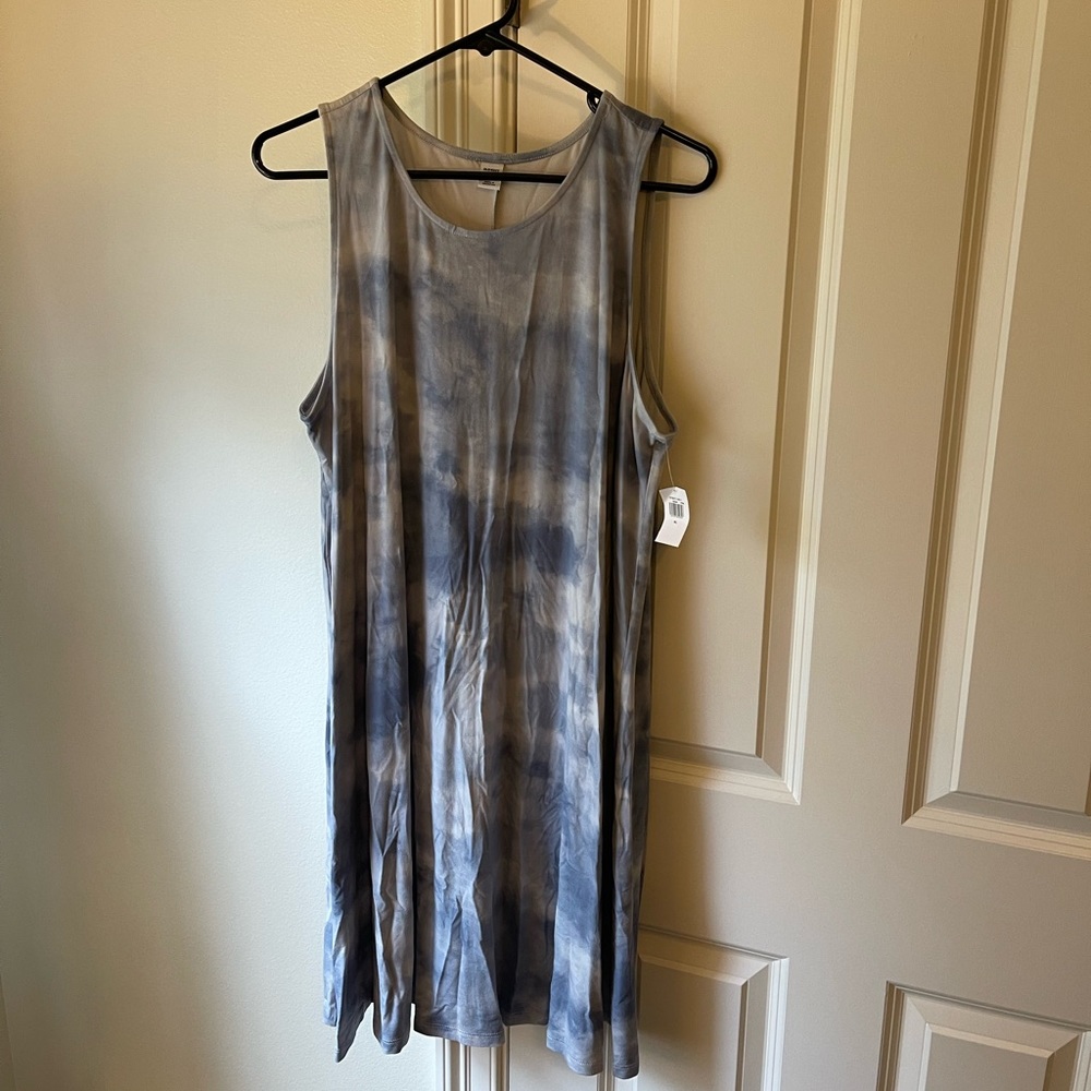 NWT Old Navy Swing Tank Dress XL Blue Tie-Dye